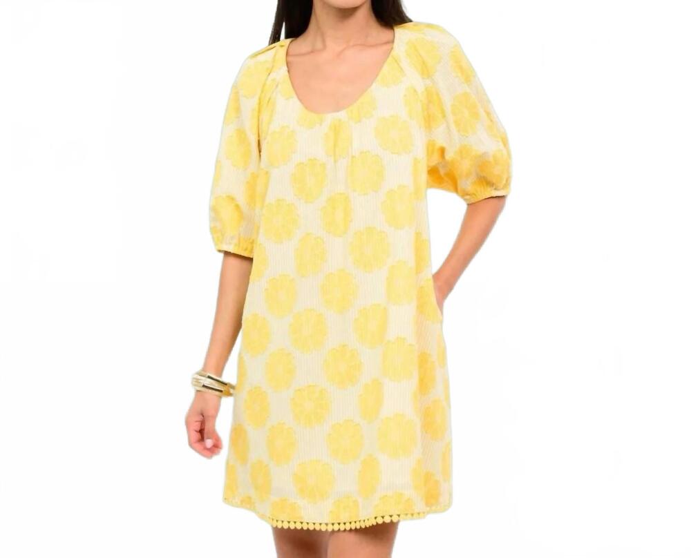 NEW IVY JANE the honeycomb beach shift mini dress in yellow